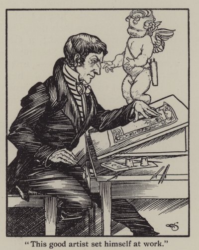Ilustracja do The Essays of Elia autorstwa Charlesa Lamba (lito) autorstwa A. Garth Jones