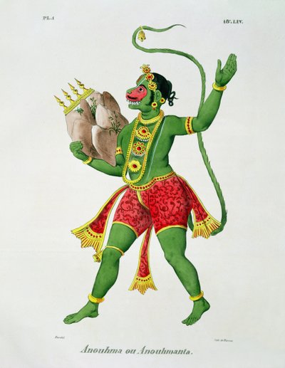 Hanuman, grawerowane przez de Racinet autorstwa A. Geringer