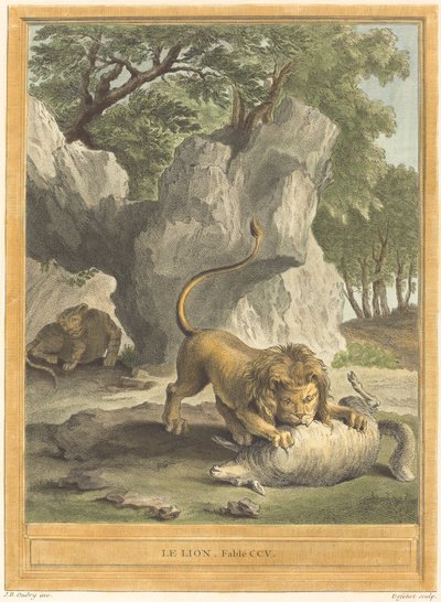 Lew (Lew) autorstwa A. J. de Fehrt after Jean Baptiste Oudry