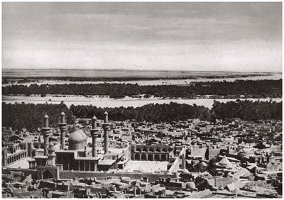 Kadhimiya, święte miasto niedaleko Bagdadu, z samolotu, Irak, 1925 autorstwa A. Kerim
