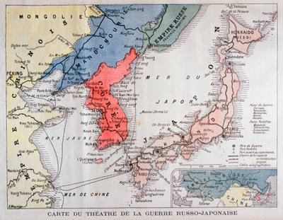 Mapa teatru wojny rosyjsko-japońskiej, 1904 autorstwa A Meunier