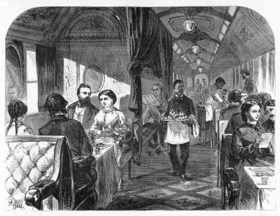 Palace Hotel Car, Union Pacific Railroad, c1870. autorstwa A. R. Ward