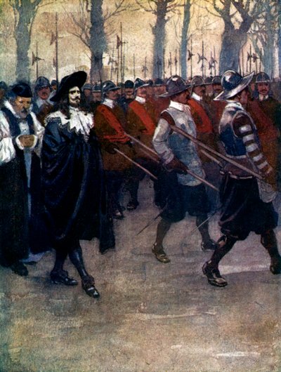Karol król po raz ostatni szedł ulicami Londynu, 1649, 1905. autorstwa A. S. Forrest