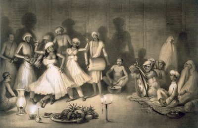Taniec Nautch Girls, wyd. 1858. autorstwa A. Soltykoff