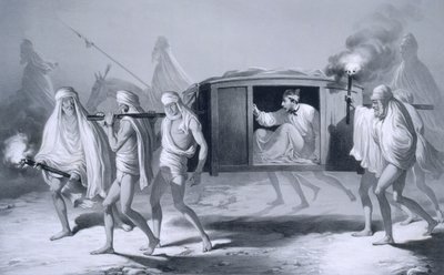 Post-szezlong w stylu indyjskim w Pendżabie między Loudiana i Amritsar, 1859. autorstwa A. Soltykoff