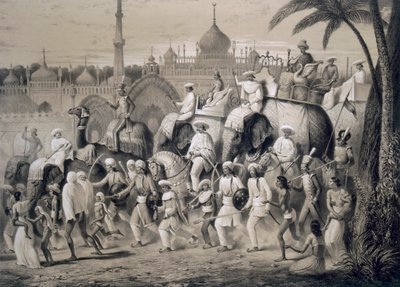 Lucknow, główna ulica, z „Podróży w Indiach”, 1859. autorstwa A. Soltykoff