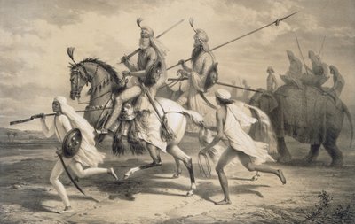 Sikhowie wodzowie na polowanie, 1858. autorstwa A. Soltykoff