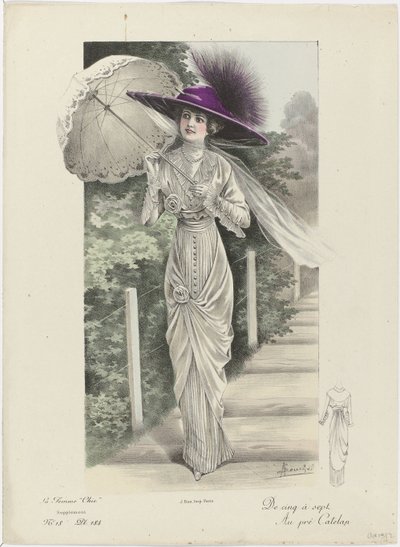 Elegancka kobieta, dodatek, ca. 1912, nr 18, pl.184: Od piątej do siódmej (...) autorstwa A. Souchel