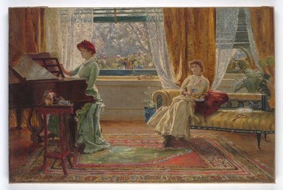 Wnętrze z dwiema paniami, 1880 autorstwa A. Trevor Haddon