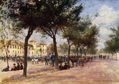 Granada, Targ i Jarmark Cygański w Triunfo (kolor lito) autorstwa A. Trevor Haddon