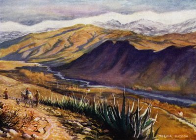 Granada, Widok na Sierra Nevada i rzekę Genil (kolor lito) autorstwa A. Trevor Haddon