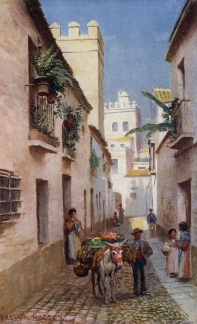 Sewilla, ulica A (kolor lito) autorstwa A. Trevor Haddon
