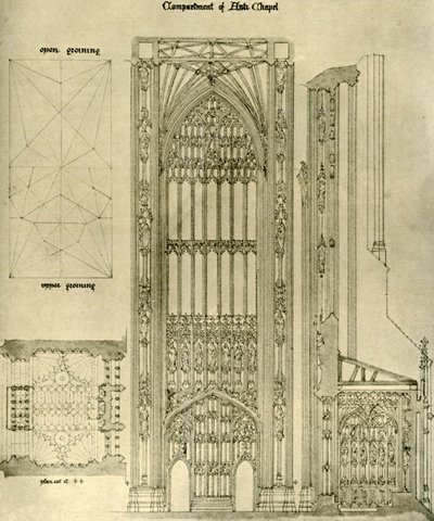 Rysunek architektoniczny: przedział Antykaplicy, 1833-1834, 1906. autorstwa A. W. N. Pugin