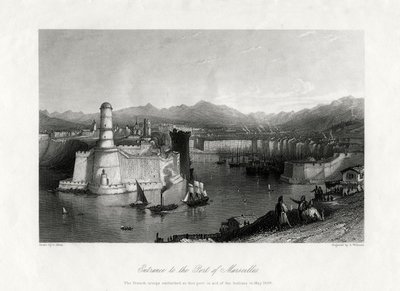 Wejście do portu w Marsylii, Francja, 1875 autorstwa A. Willmore