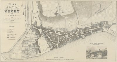 Mapa miasta Vevey w 1726 r. autorstwa A. de Mandrot