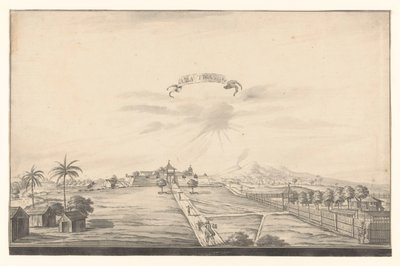 Widok na twierdzę Salatiga Salatiga (tytuł na obiekcie) autorstwa A. de Nelly (possibly)