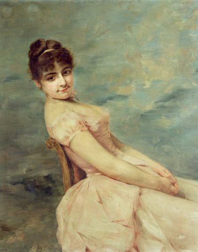 Portret młodej kobiety autorstwa A. de la Prely