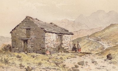 Chata w Ghorphwysfa, Północna Walia (chromolitho) autorstwa Aaron Edwin Penley
