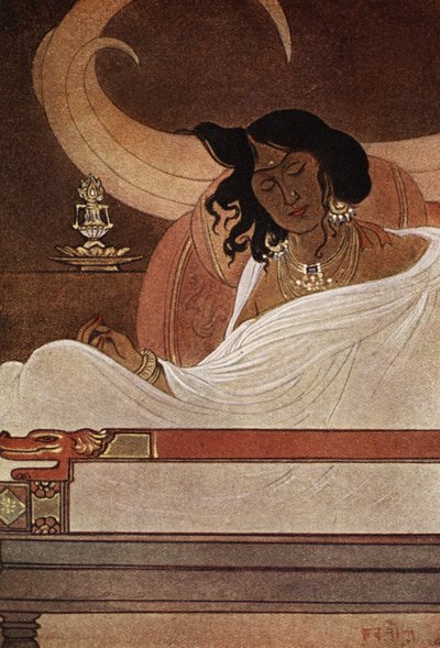 Kły Bodhisattwy, ilustracja z „Mity hinduistów i buddystów” autorstwa siostry Nivedity i Anandy Coomaraswamy autorstwa Abanindranath Tagore