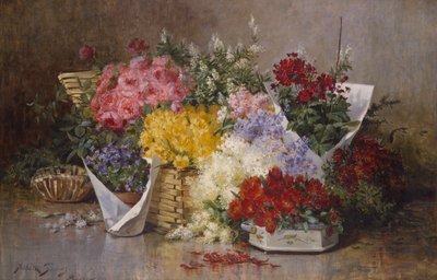 Martwa natura kwiatowa (olej na płótnie) autorstwa Abbott Fuller Graves