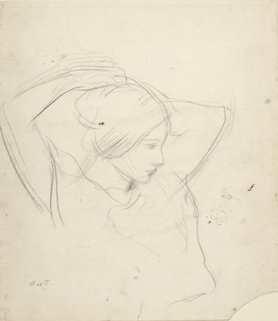 Dziewczyna układająca włosy autorstwa Abbott Handerson Thayer