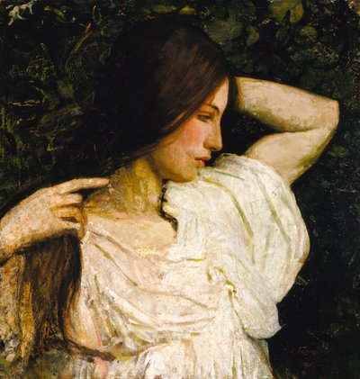 Dziewczyna układająca włosy, 1918-1919. autorstwa Abbott Handerson Thayer