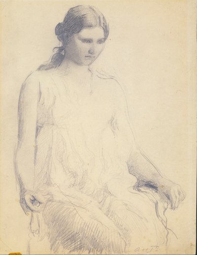 Studium młodej kobiety autorstwa Abbott Handerson Thayer