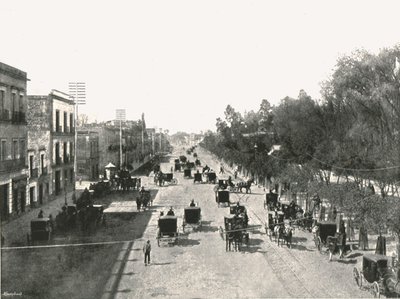 Juarez Avenue, Meksyk, Meksyk, 1895. autorstwa Abel Briquet