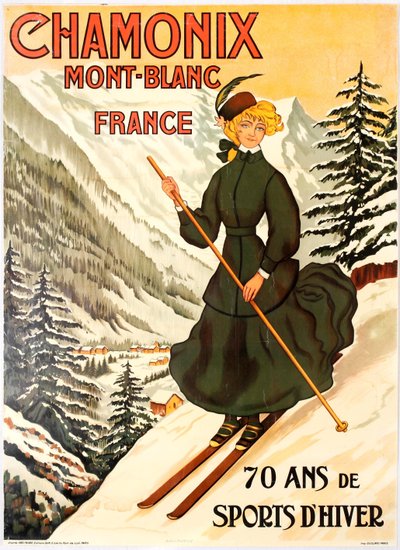 Chamonix Mont Blanc 70 lat sportów zimowych. autorstwa Abel Faivre