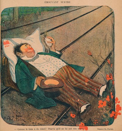 „Ruchome samobójstwo”, 1899. autorstwa Abel Faivre
