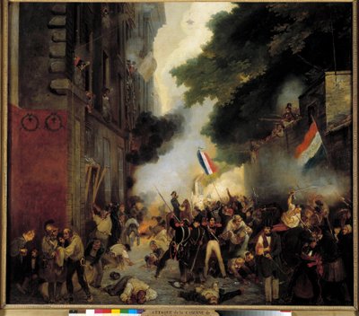 Odcinek Rewolucji 1830, Dzień Lipca: Atak na koszary na Babylon Street 29 lipca autorstwa Abel Lordon