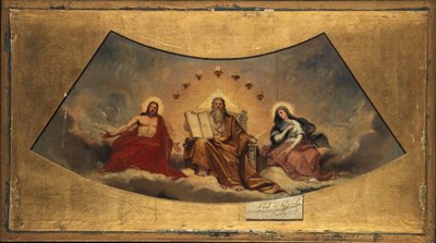 Ojciec Przedwieczny, Chrystus i Dziewica Maryja, ok. 1838 (olej na płótnie) autorstwa Abel de Pujol