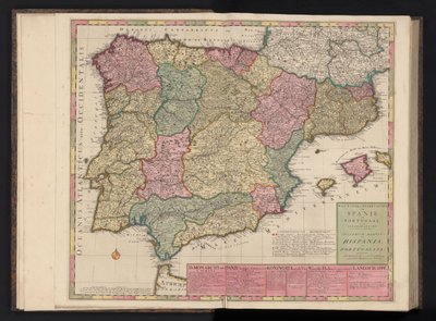 Mapa Hiszpanii i Portugalii Way-Pointer of the Military Tours w Hiszpanii i Portugalii / Theatrum Martis w Hispania et Portugallia (tytuł na obiekcie) autorstwa Abraham Allard