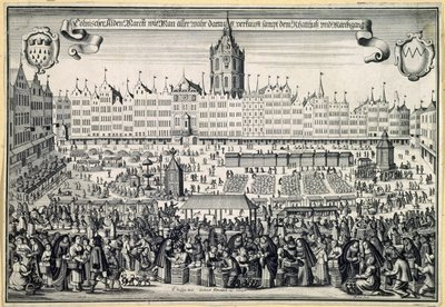 Stary Rynek w Kolonii, ok. godz. 1660 autorstwa Abraham Aubry