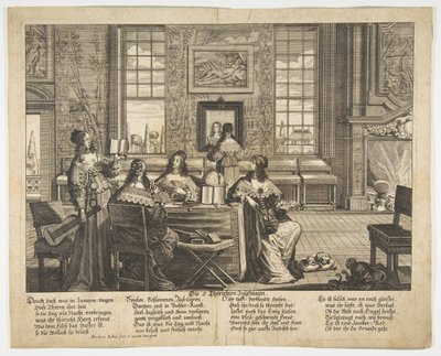 Rozmowa głupich dziewic, połowa do końca XVII wieku. autorstwa Abraham Aubry
