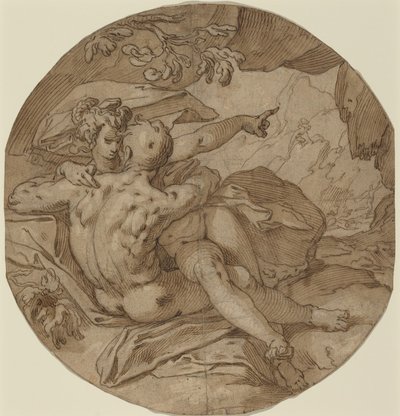 Acis i Galatea, ok. 1590 (pióro i tusz) autorstwa Abraham Bloemaert