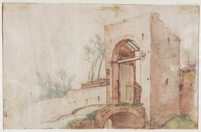 Most i brama (verso) autorstwa Abraham Bloemaert
