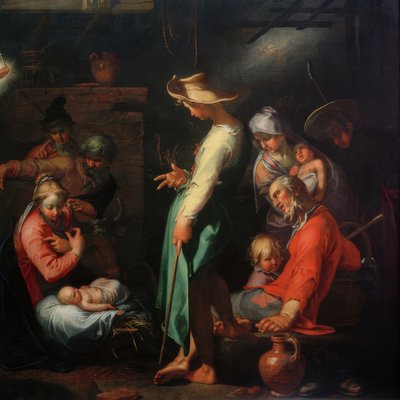 Adoracja pasterzy autorstwa Abraham Bloemaert