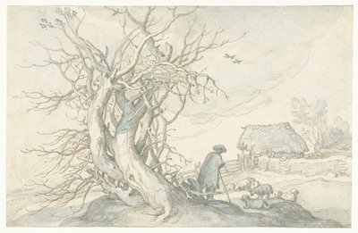 Pasterz z owcami przy martwym drzewie! autorstwa Abraham Bloemaert