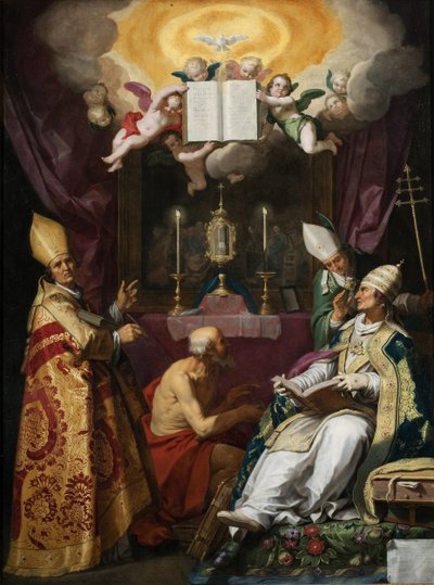Czterech Ojców Kościoła łacińskiego autorstwa Abraham Bloemaert