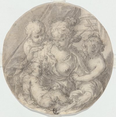 Madonna z Dzieciątkiem Jezus, z niemowlęciem Janem Chrzcicielem i drugim Dzieciątkiem (Caritas) autorstwa Abraham Bloemaert