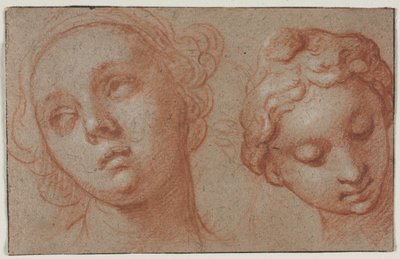 Dwie głowy kobiet, pierwsza połowa XVII wieku. autorstwa Abraham Bloemaert
