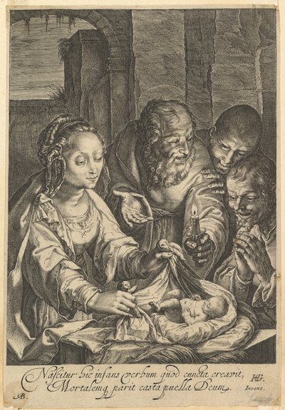 Adoracja pasterzy po 1650 r. autorstwa Abraham Blooteling