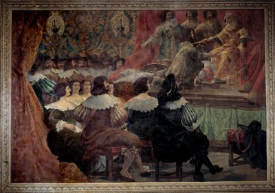 Przedstawienie teatralne w XVII wieku w Chateau de Grosbois Obraz Abrahama Bosse (1602-1676) autorstwa Abraham Bosse