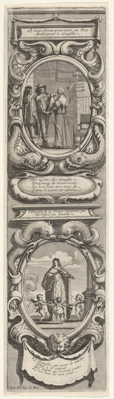 Alegorie na cześć narodzin delfina, ca. 1638. autorstwa Abraham Bosse