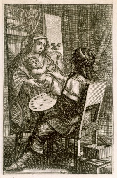Artysta przy pracy, z „Recueil de Figures...”, wyd. Paryż, 1737 autorstwa Abraham Bosse