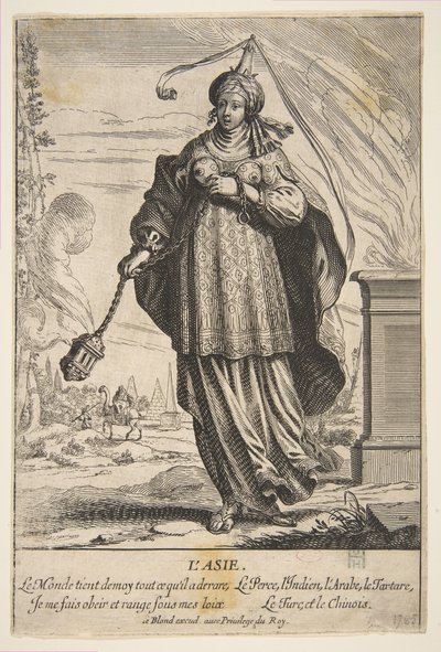 Azja, połowa do końca XVII wieku. autorstwa Abraham Bosse