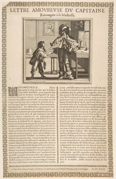 List miłosny kapitana, ca. 1636. autorstwa Abraham Bosse