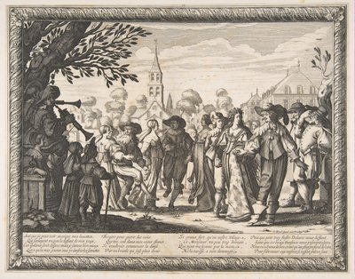 Taniec na Placu Wsi, ok. godz. 1633. autorstwa Abraham Bosse