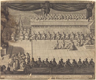 Spotkanie w kaplicy w Fontainebleau autorstwa Abraham Bosse